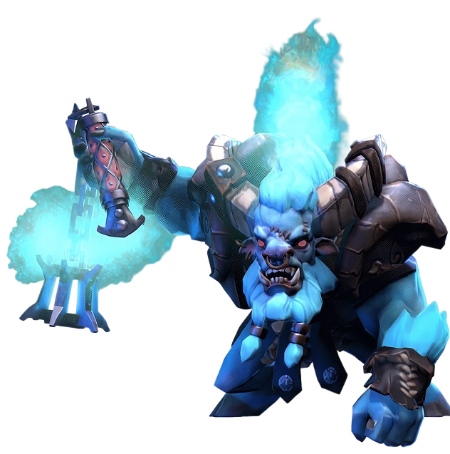 Egy vad, izmos, kék teremtmény, ragyogó szemekkel, lángoló kék hajjal és vállakkal, kezében egy hatalmas kalapáccsal. Erőt és fenyegetést áraszt